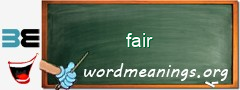 WordMeaning blackboard for fair